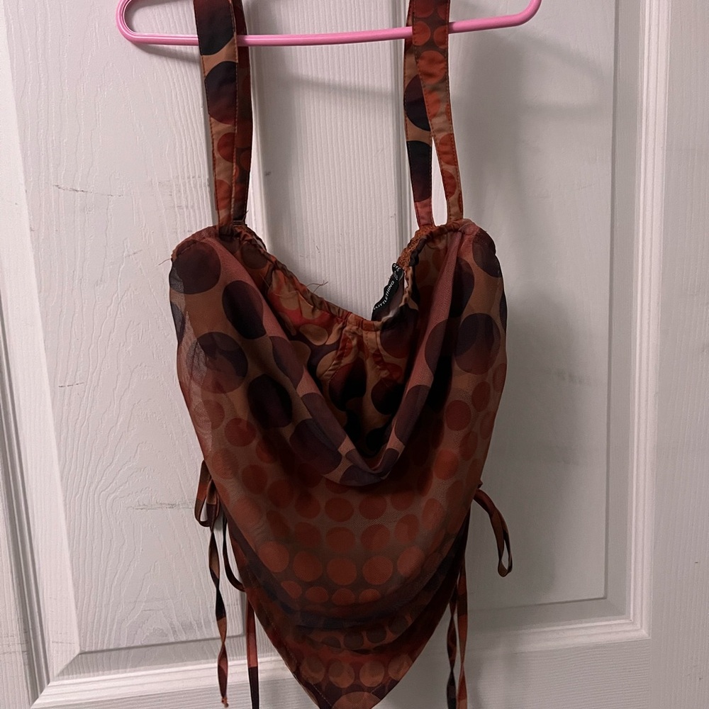 Polka Dot Brown PLT top